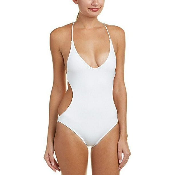 VINCE CAMUTO Womens Strappy Back One Piece Swimsuit with Hardware Detail 